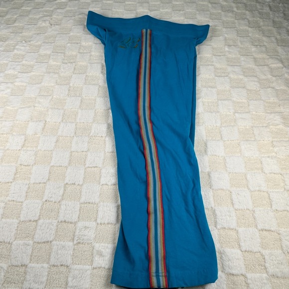 Women's Jordan Cropped Joggers Size 12/14 L Aqua w/ Rainbow Stripes Gold Accents - Picture 8 of 10